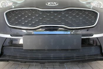 3 699 р. Защитная сетка в бампер (верх, ячейка 3х7 мм) Alfeco Стандарт  KIA Sportage  4 QL (2018-2022) рестайлинг (Чёрная)  с доставкой в г. Екатеринбург. Увеличить фотографию 2