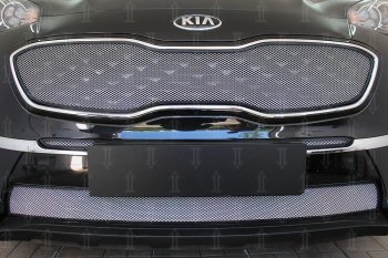 Защитная сетка в бампер (низ, ячейка 3х7 мм) Alfeco Стандарт KIA (КИА) Sportage (Спортаж)  4 QL (2018-2022) 4 QL рестайлинг  (Хром)