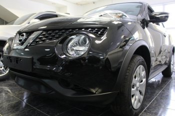 3 099 р. Защитная сетка в бампер (низ, ячейка 3х7 мм) Стрелка11 Стандарт Nissan Juke 1 YF15 рестайлинг (2014-2020) (Чёрная)  с доставкой в г. Екатеринбург. Увеличить фотографию 3