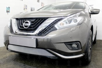 3 699 р. Защитная сетка в бампер (низ, ячейка 3х7 мм) Стрелка11 Стандарт Nissan Murano 3 Z52 дорестайлинг (2015-2022) (Хром)  с доставкой в г. Екатеринбург. Увеличить фотографию 4