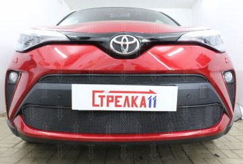 5 399 р. Защитная сетка в бампер (низ, ячейка 4х10 мм) Стрелка11 Премиум Toyota C-HR NGX10, ZGX10 рестайлинг (2019-2024) (Чёрная)  с доставкой в г. Екатеринбург. Увеличить фотографию 2