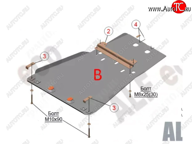 6 299 р. Защита картера двигателя и КПП (V-5,7) Alfeco Lexus LX570 J200 дорестайлинг (2007-2012) (Сталь 2 мм)  с доставкой в г. Екатеринбург