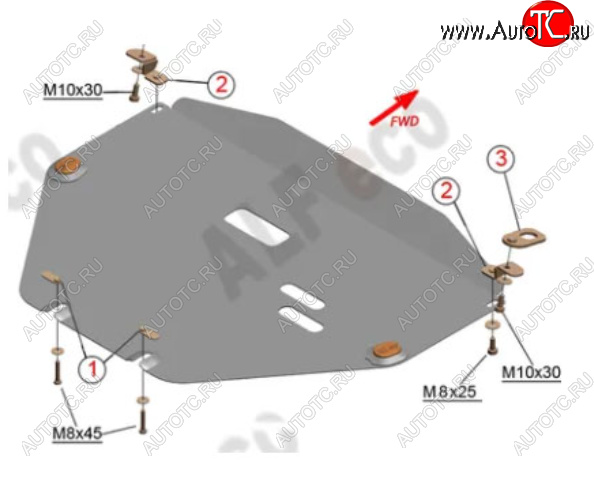 9 399 р. Защита картера двигателя и КПП Alfeco  Honda CR-V  RW,RT (2016-2022) дорестайлинг, рестайлинг (Алюминий 3 мм)  с доставкой в г. Екатеринбург