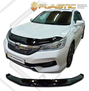 2 079 р. Дефлектор капота CA-Plastic  Honda Accord  CR (2016-2020) седан рестайлинг (classic черный, без надписи)  с доставкой в г. Екатеринбург. Увеличить фотографию 1