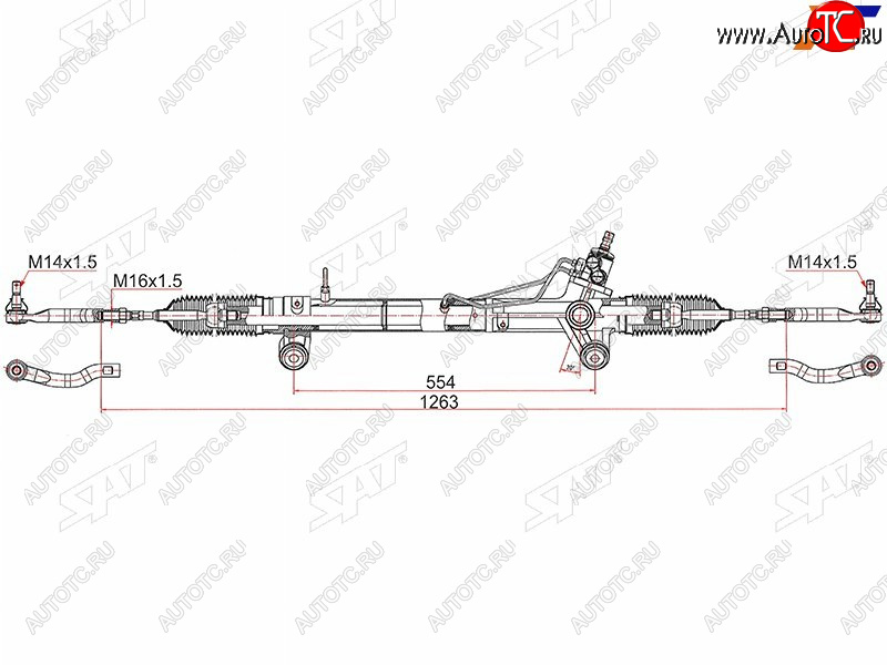 13 199 р. Рейка рулевая LHD SAT  Toyota Fortuner ( AN50/AN60,  AN160) - Hilux  AN120  с доставкой в г. Екатеринбург