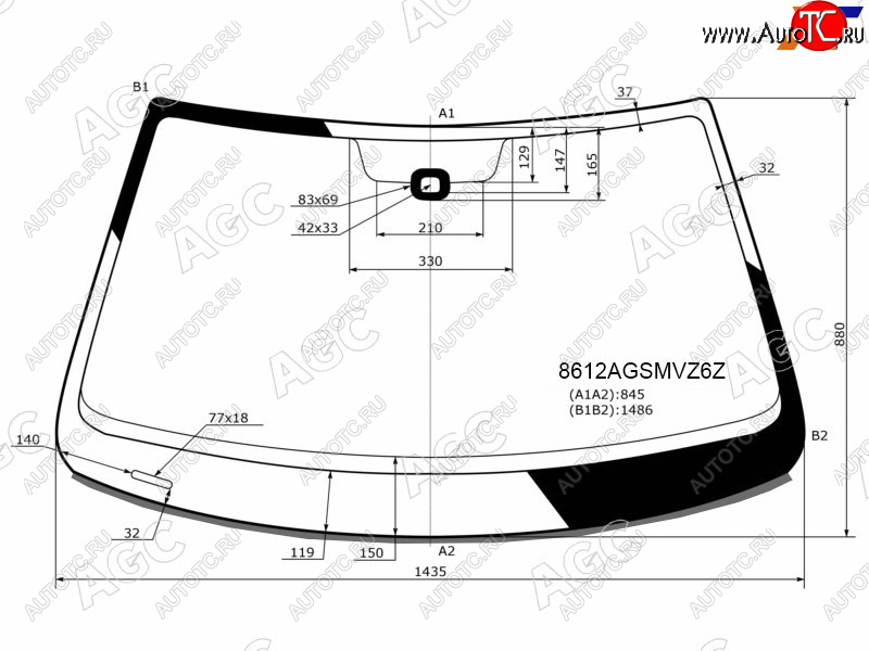 13 749 р. Стекло лобовое (Датчик дождя Молдинг Сборка Россия) AGC Volkswagen Jetta A6 седан дорестайлинг (2011-2015)  с доставкой в г. Екатеринбург