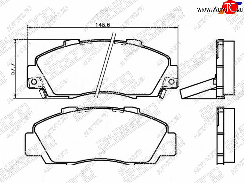 2 349 р. Колодки тормозные AKEBONO (передние) Honda Odyssey 1 (1994-1999)  с доставкой в г. Екатеринбург