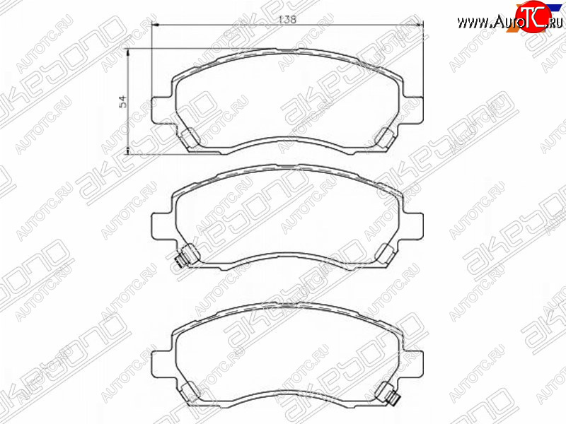 2 479 р. Колодки тормозные AKEBONO (передние)  Subaru Impreza  GF - Legacy ( BD/B11,  BH/BE12)  с доставкой в г. Екатеринбург