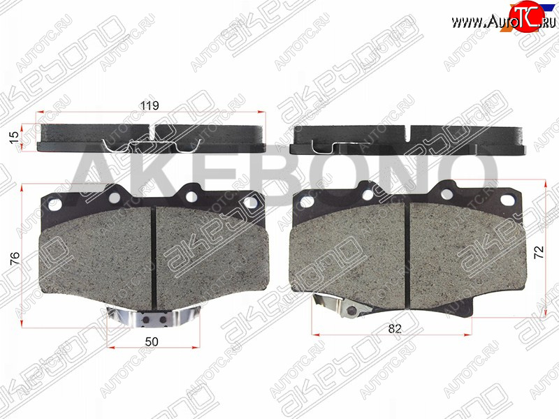 2 069 р. Колодки тормозные AKEBONO (передние)  Toyota Land Cruiser  80 (1989-1997)  с доставкой в г. Екатеринбург