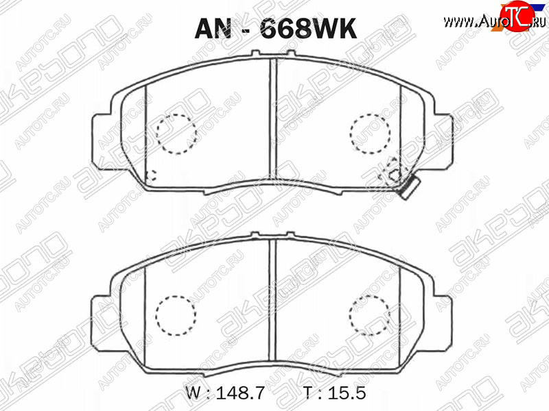 3 189 р. Колодки тормозные AKEBONO (передние)  Honda Accord  CU (2008-2013) седан дорестайлинг, седан рестайлинг  с доставкой в г. Екатеринбург