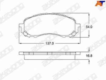 2 599 р. Колодки тормозные AKEBONO (передние)  Subaru Forester  SH (2008-2013)  с доставкой в г. Екатеринбург. Увеличить фотографию 1