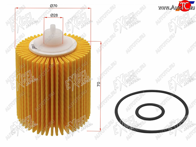 649 р. Фильтр масляный (картридж) EXCEL JAPAN Toyota Camry XV55 1-ый рестайлинг (2014-2017)  с доставкой в г. Екатеринбург