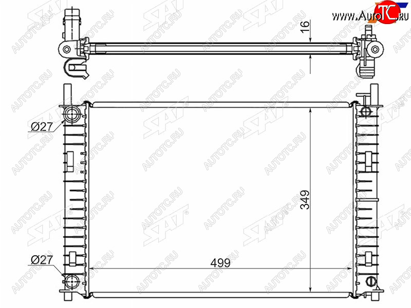 5 699 р. Радиатор SAT  Ford Fiesta  5 (2001-2005), Ford Fusion  1 (2002-2012), Mazda 2/Demio  DY (2002-2007)  с доставкой в г. Екатеринбург