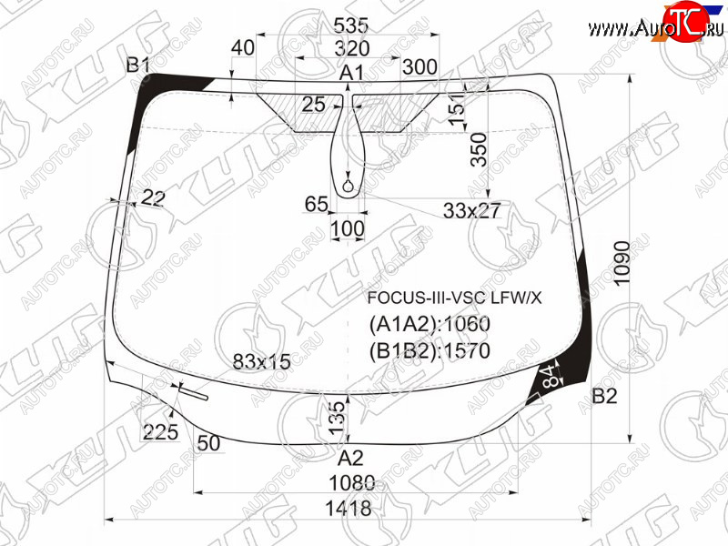 9 899 р. Стекло лобовое (Датчик дождя) XYG  Ford Focus  3 (2014-2019) седан рестайлинг, универсал рестайлинг, хэтчбэк рестайлинг  с доставкой в г. Екатеринбург