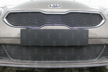 3 099 р. Защитная сетка в бампер (низ, ячейка 3х7 мм) Alfeco Стандарт  KIA Ceed  3 CD (2018-2024) универсал, хэтчбэк (Чёрная)  с доставкой в г. Екатеринбург. Увеличить фотографию 2