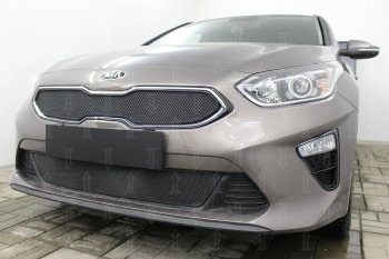 3 099 р. Защитная сетка в бампер (низ, ячейка 3х7 мм) Alfeco Стандарт  KIA Ceed  3 CD (2018-2024) универсал, хэтчбэк (Чёрная)  с доставкой в г. Екатеринбург. Увеличить фотографию 4