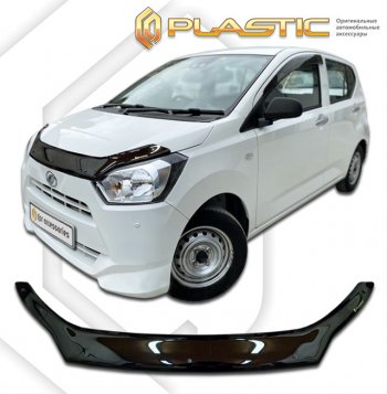 1 839 р. Дефлектор капота CA-Plastic  Daihatsu Mira e:S  LA350S,LA360S (2017-2024) (classic черный, без надписи)  с доставкой в г. Екатеринбург. Увеличить фотографию 1