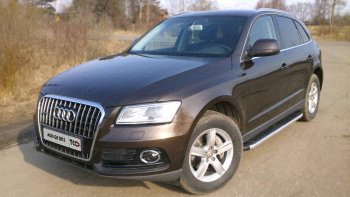 19 999 р. Алюминиевые порожки для ног с пластиковой накладкой TCC Tюнинг Audi Q5 8R рестайлинг (2012-2017) (серый)  с доставкой в г. Екатеринбург. Увеличить фотографию 1