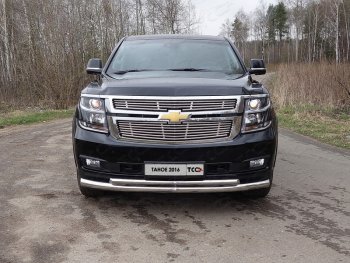 35 999 р. Защита передняя нижняя двойная 76,1*50,8 мм Тюнинг Chevrolet Tahoe K2UC (2014-2021) (нержавейка)  с доставкой в г. Екатеринбург. Увеличить фотографию 1