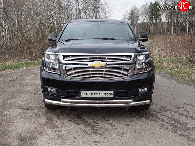 35 999 р. Защита передняя нижняя двойная 76,1*50,8 мм Тюнинг Chevrolet Tahoe K2UC (2014-2021) (нержавейка)  с доставкой в г. Екатеринбург