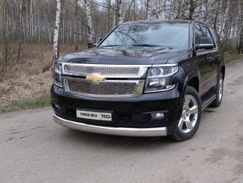 Защита переднего бампера нижняя овальная 120х60 мм ТСС Тюнинг Chevrolet Tahoe K2UC (2014-2021)  (нержавейка)