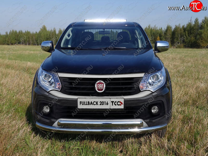 28 699 р. Защита передняя нижняя двойная 76,1*75 мм ТСС Тюнинг Fiat Fullback (2016-2018) (нержавейка)  с доставкой в г. Екатеринбург