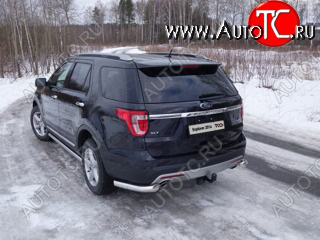 24 949 р. Защита задняя (уголки, нержавейка 76,1 мм) ТСС Тюнинг Ford Explorer U502 1-ый рестайлинг, 5 дв. (2015-2018)  с доставкой в г. Екатеринбург