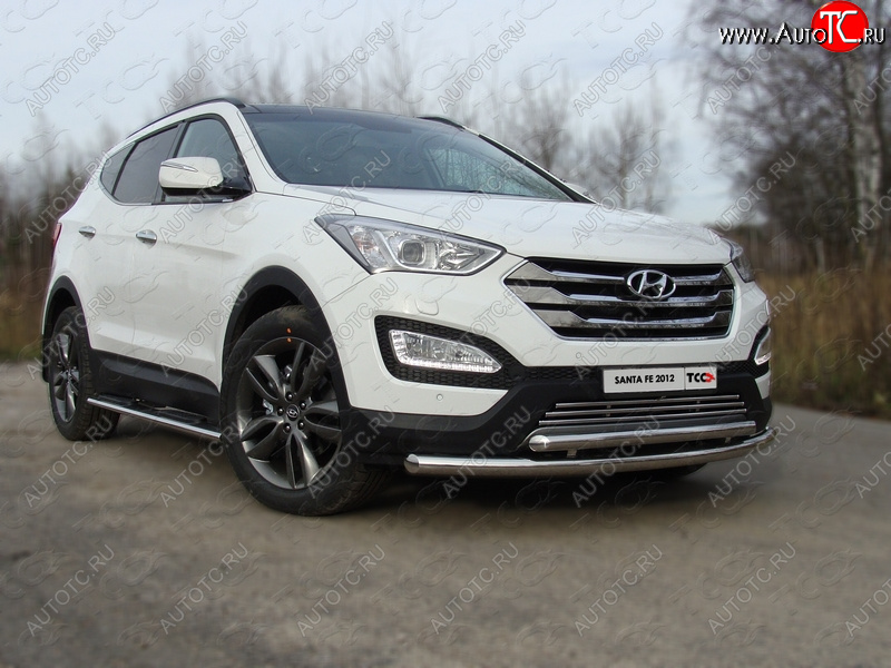 22 999 р. Защита переднего бампера нижняя d60,3*50,8 мм ТСС Тюнинг Hyundai Santa Fe DM дорестайлинг (2012-2016) (нержавейка)  с доставкой в г. Екатеринбург