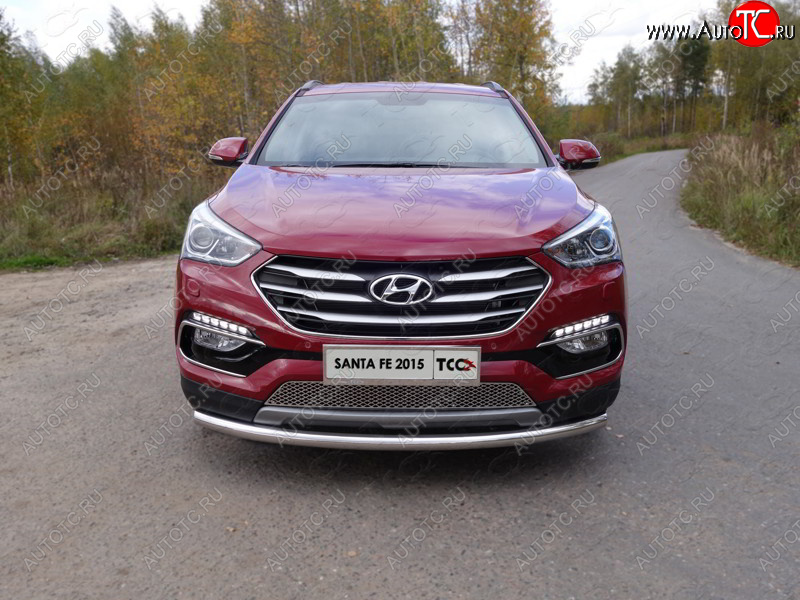 16 899 р. Защита переднего бампера нижняя d60,3 мм ТСС Тюнинг Hyundai Santa Fe DM рестайлинг (2015-2019) (нержавейка)  с доставкой в г. Екатеринбург