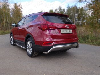 Защита задняя (нержавейка 60,3 мм) ТСС Тюнинг Hyundai (Хюндаи) Santa Fe (Санта)  DM (2015-2019) DM рестайлинг