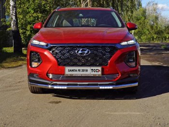 Защита переднего бампера нижняя с ДХО 60,3 мм ТСС Тюнинг Hyundai Santa Fe TM дорестайлинг (2018-2021) ()