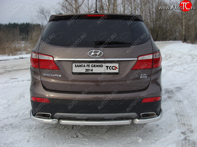 12 299 р. Защита задняя (нержавейка 60,3 мм) ТСС Тюнинг  Hyundai Santa Fe  DM (2012-2016) дорестайлинг  с доставкой в г. Екатеринбург