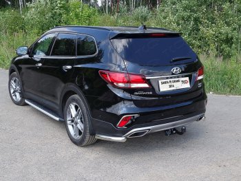 17 999 р. Защита заднего бампера (уголки, d60,3 мм) TCC  Hyundai Santa Fe  DM (2015-2019) рестайлинг  с доставкой в г. Екатеринбург. Увеличить фотографию 1