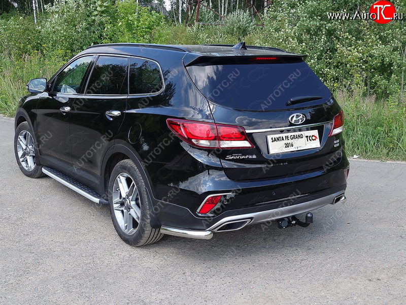 17 999 р. Защита заднего бампера (уголки, d60,3 мм) TCC  Hyundai Santa Fe  DM (2015-2019) рестайлинг  с доставкой в г. Екатеринбург