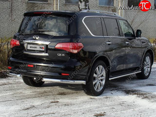 29 999 р. Защита задняя (уголки, нержавейка 76,1 мм) ТСС Тюнинг INFINITI QX56 Z62 (2010-2013)  с доставкой в г. Екатеринбург