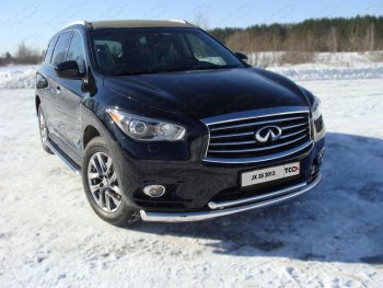 26 699 р. Защита переднего бампера нижняя d76,1*50,8 мм ТСС Тюнинг INFINITI QX60 L50 дорестайлинг (2013-2016) (нержавейка)  с доставкой в г. Екатеринбург. Увеличить фотографию 1