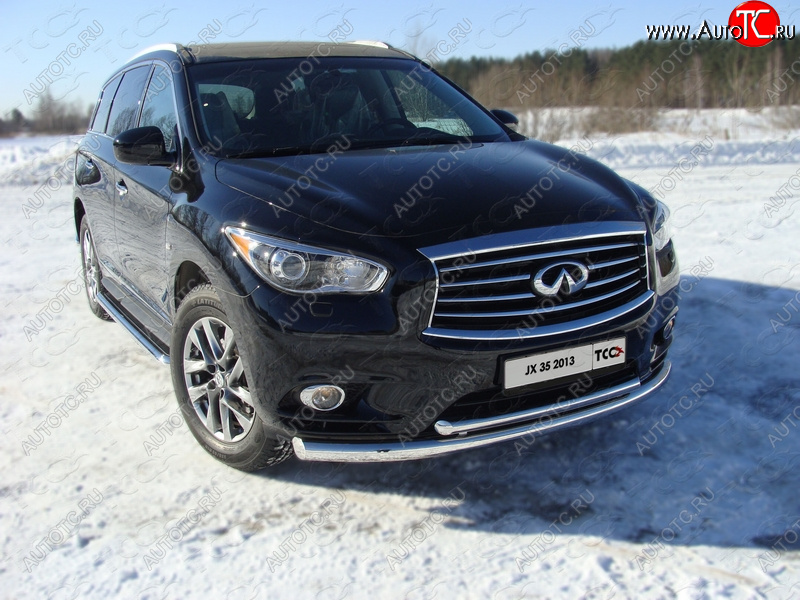 26 699 р. Защита переднего бампера нижняя d76,1*50,8 мм ТСС Тюнинг INFINITI QX60 L50 дорестайлинг (2013-2016) (нержавейка)  с доставкой в г. Екатеринбург