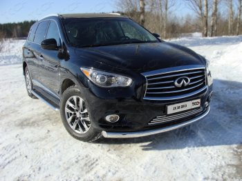 Защита переднего бампера нижняя 76,1 мм ТСС Тюнинг INFINITI QX60 L50 дорестайлинг (2013-2016)  (нержавейка)