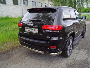 Защита задняя (уголки овальные, нержавейка 75х42 мм) ТСС Тюнинг Jeep (Джип) Grand Cherokee (Гран)  WK2 (2017-2022) WK2 2-ой рестайлинг  (уголки овальные)