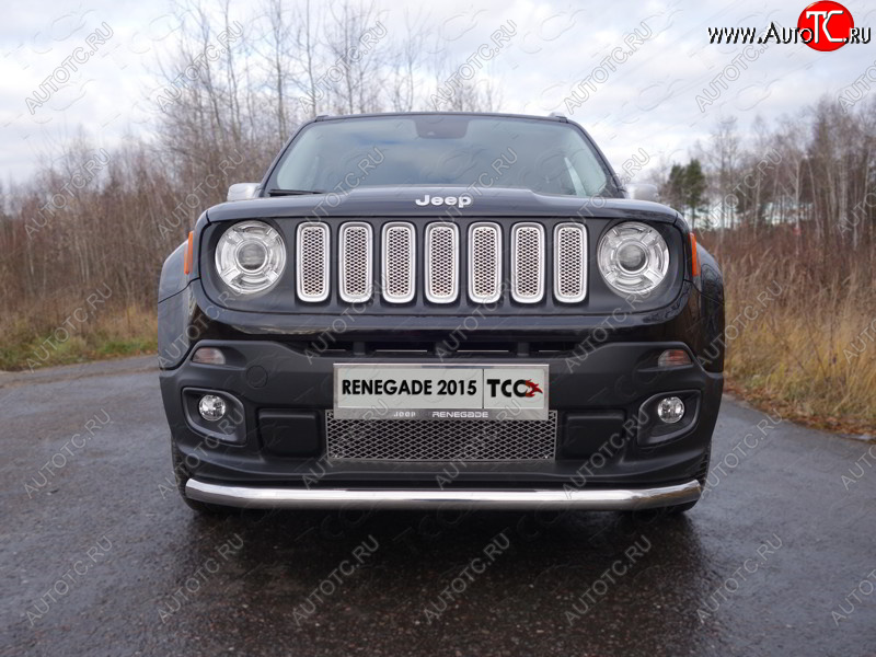 19 549 р. Защита переднего бампера нижняя d60,3 мм ТСС Тюнинг  Jeep Renegade (2015-2024) (нержавейка)  с доставкой в г. Екатеринбург