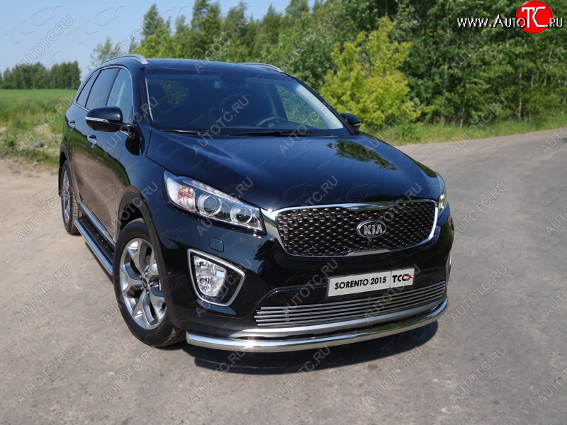 17 999 р. Защита переднего бампера нижняя d60,3 мм ТСС Тюнинг  KIA Sorento  UM/Prime (2014-2018) дорестайлинг (нержавейка)  с доставкой в г. Екатеринбург