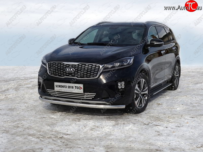 18 699 р. Защита переднего бампера нижняя d60,3 мм ТСС Тюнинг KIA Sorento UM/Prime рестайлинг (2018-2020) (нержавейка)  с доставкой в г. Екатеринбург