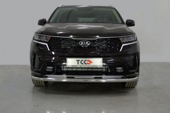 20 999 р. Защита переднего бампера нижняя d60,3 мм ТСС Тюнинг KIA Sorento MQ4 (2020-2022) (нержавейка)  с доставкой в г. Екатеринбург. Увеличить фотографию 1