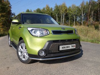 Защита переднего бампера нижняя d42,4 мм ТСС Тюнинг KIA (КИА) Soul (Сол)  PS (2014-2016) PS дорестайлинг  (нержавейка)