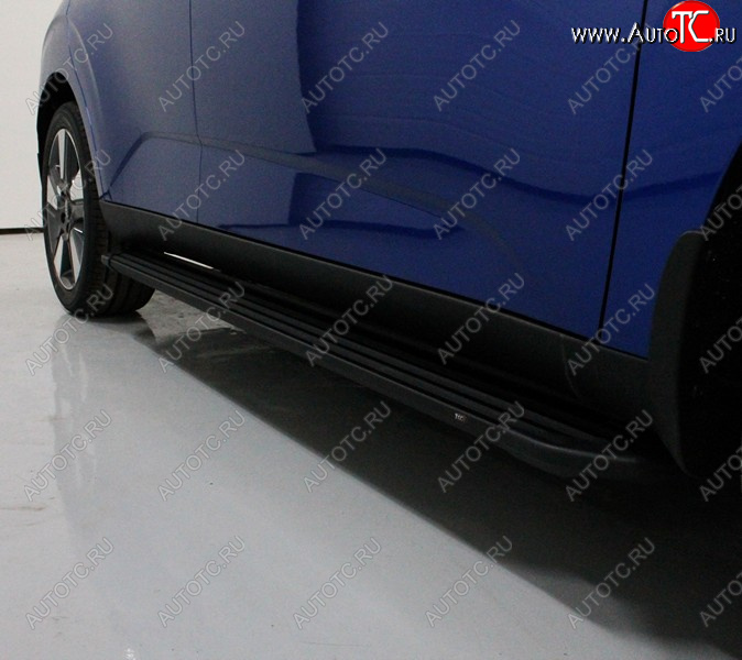 21 349 р. Пороги алюминиевые Slim Line ТСС Тюнинг  KIA Soul  SK3 (2018-2022) (Black)  с доставкой в г. Екатеринбург