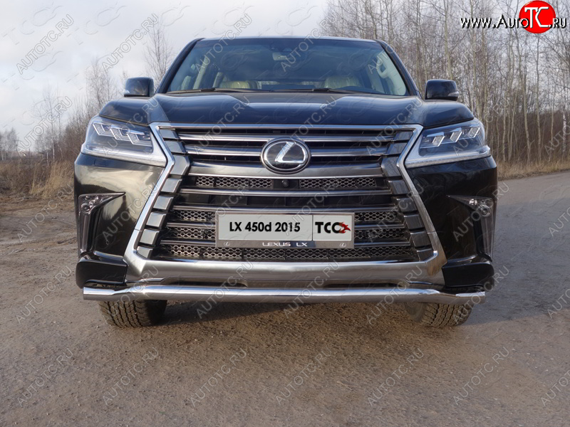 25 599 р. Защита переднего бампера нижняя d60,3 мм ТСС Тюнинг  Lexus LX450d  J200 - LX570  J200 (нержавейка)  с доставкой в г. Екатеринбург