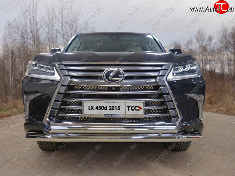 35 999 р. Защита передняя нижняя двойная 76,1*50,8 мм кроме F-Sport Тюнинг Lexus LX570 J200 2-ой рестайлинг (2015-2022) (нержавейка)  с доставкой в г. Екатеринбург