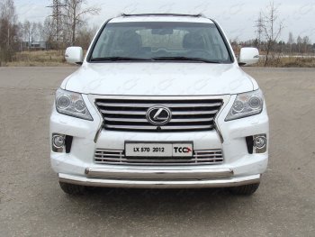 Защита передняя нижняя двойная 76,1*75 мм кроме F-Sport Тюнинг Lexus LX570 J200 1-ый рестайлинг (2012-2015) ()