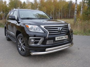 Защита передняя нижняя двойная 76,1*75 мм Sport Тюнинг Lexus LX570 J200 1-ый рестайлинг (2012-2015) ()