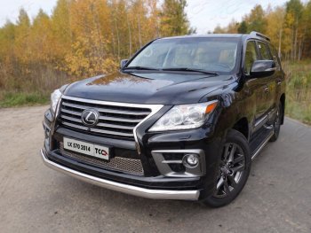 Защита передняя нижняя овальная длинная 75х42 мм Sport ТСС Тюнинг Lexus LX570 J200 1-ый рестайлинг (2012-2015) ()